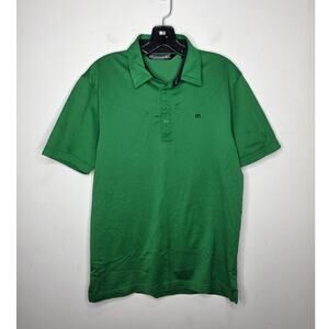 Travis Mathew golf green cotton blend short sleeve polo shirt - medium